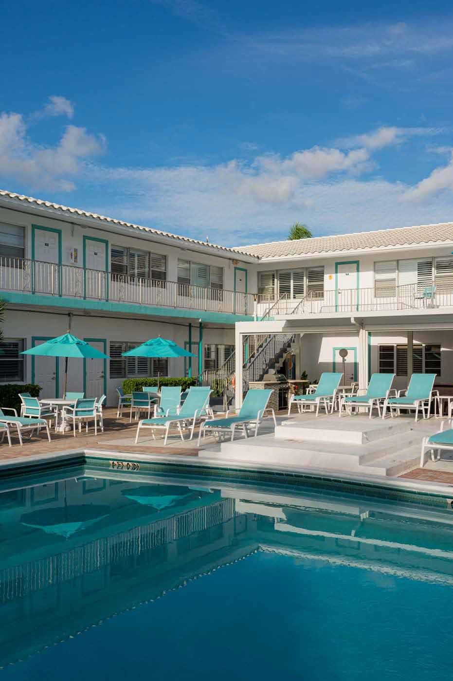 Pool area at Driftwood Beach Club