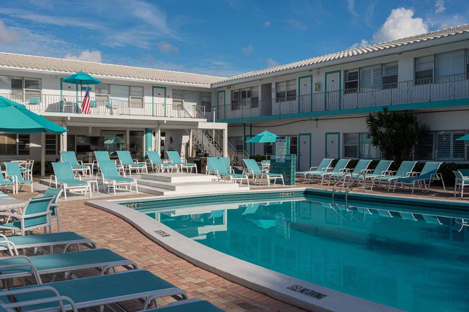 Pool area at Driftwood Beach Club