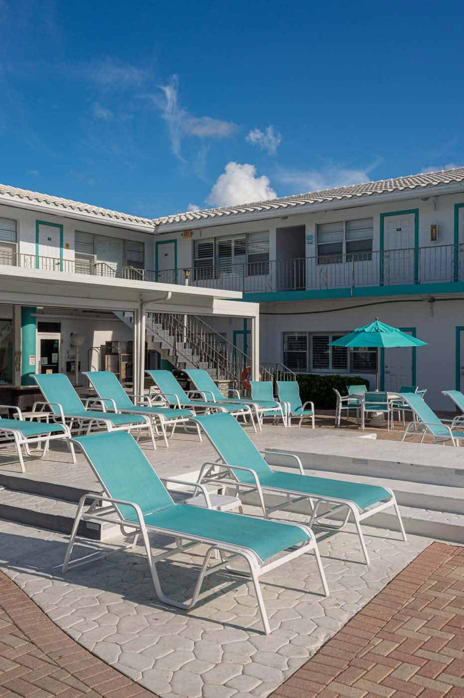 Pool area at Driftwood Beach Club